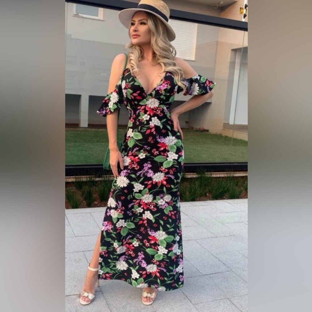 Floral Off-Shoulder Maxi Dress